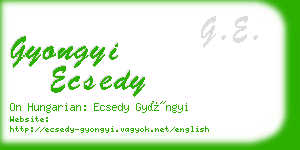 gyongyi ecsedy business card